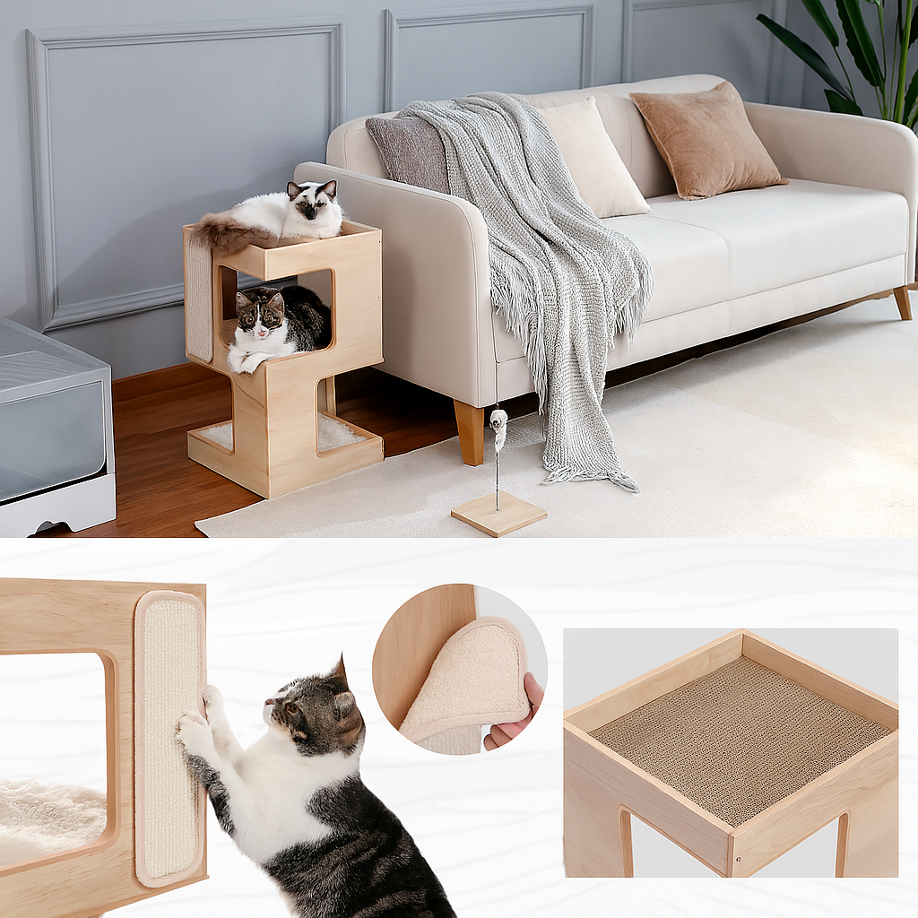 Arbre à Chat avec Table de Chevet