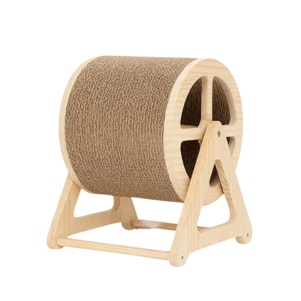 Roue d’activité pour chat en bois