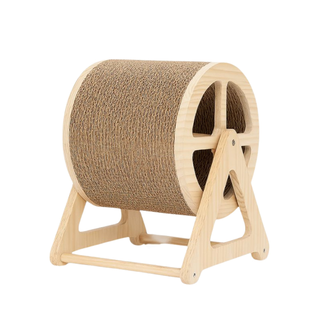 Roue d’activité pour chat en bois